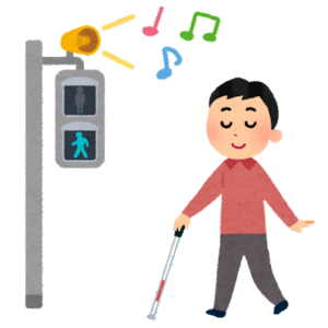 音のなる信号機のイラスト